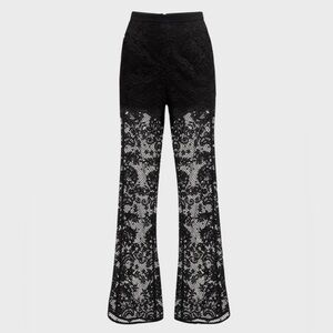 NWT Self-Portrait High Rise Flared Lace Trousers